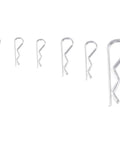 Assorted sizes of R-type clips from Beefed Up Cotter Pin Set 2 3 4 R Type Split Fasteners Steel Kit for Trailer Hitches