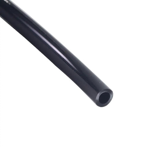 Close-up of black hose from Gas Fuel Line Hose Kit For 2 Cycle Small Engines Includes Four Feet Of Each Black Line In Four ID X OD Sizes