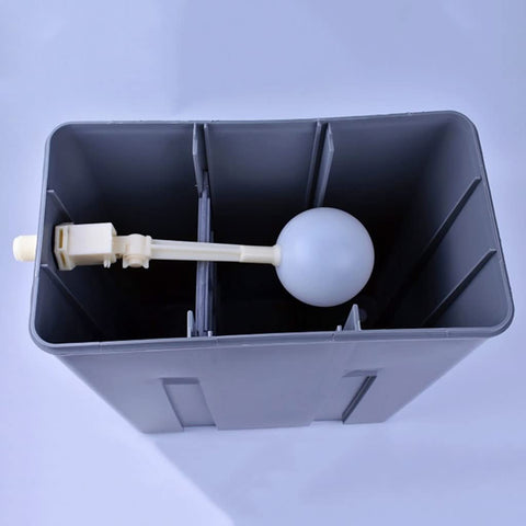 Adjustable Aquarium Float Valve Built Badass Tough For Low Pressure Water Control Featuring Massive Flow Capacity Durable Pom Construction Anti Backflow Protection No Fuss Setup For Chemical Tanks Three To Four Inches inside a grey tank