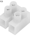 10 Pcs Screw Terminal Block 2 Position Wire Connectors Quick Connect Terminal 450V 10A shown in close-up view."}
