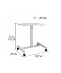 Adjustable Mobile Laptop Stand With Smooth Rolling Casters Portable Standing Desk size 76-116cm adjustable height white frame
