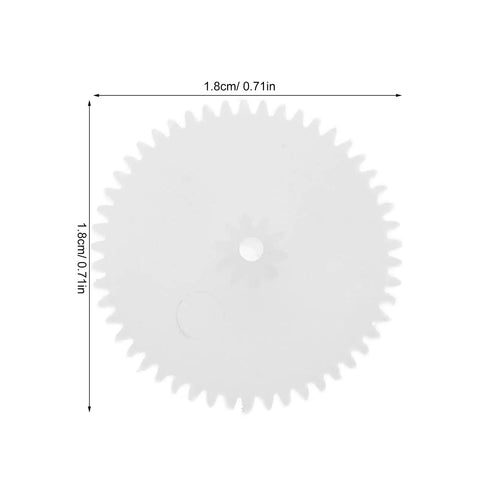 Top-Shelf Mini Plastic Gear Kit With Mechanical Project Parts Small motor component gear, 1.8cm white plastic piece for DIY projects.