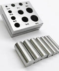 Disc Cutter Set Seven Sizes From Quarter To Five Eighths Inch Cut Circular Metal Discs for Jewelry Shapes Silver Finish with punches