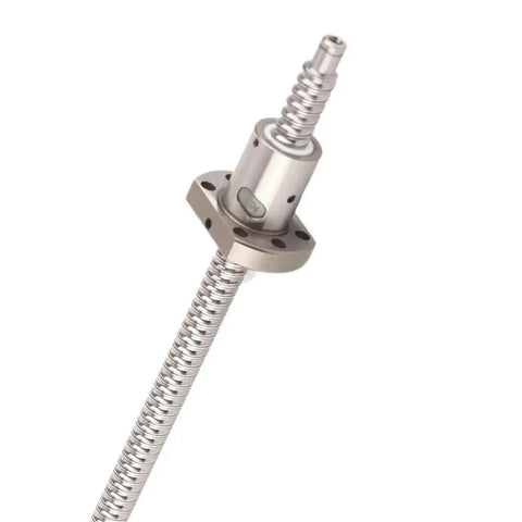 Upgrade Your Cnc Shop With This Killer 1 Set SfU1204 Rolled Ballscrew And AntiBacklash Ballnut Combo For Smooth HighEfficiency Precision Machining Projects, silver SFU1204 ballscrew with mounted ballnut.