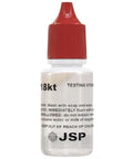 Waytest 18K gold testing solution bottle with red cap, front view
