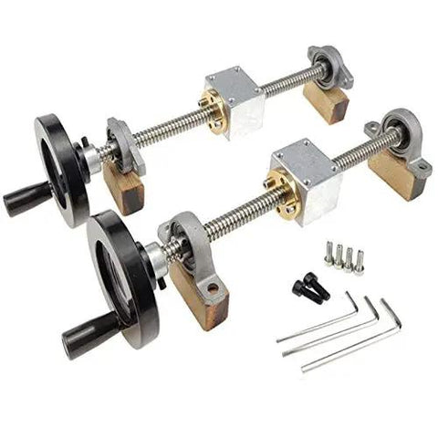 T8 Lead Screw Set With Hand Wheel And Trapezoidal Screw Rod 400mm Horizontal Housing Brass Nut Anti Backlash 2mm Nut Pitch Ideal For CNC Machines DIY Routers And 3D Printers components