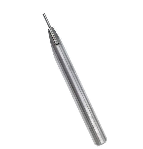 Heavy Duty Cylindrical Pin Probe Insert With 1.5mm Tungsten Carbide Tip, 8mm Shank, 80mm Length For Height Gauges, Rugged Pro Grade Measurement Accessory Compatible With TESA Fowler Trimos, shown angled