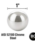 1-inch chrome steel bearing ball, polished finish, AISI 52100, BC Precision