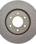 Front view of Centric C-Tek brake rotor, metallic gray cast iron with five lug holes
