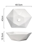 USZWBY Vessel Sinks Hexagonal Art Basin Sink Ceramic Wash Table Hotel Bathroom Single Bathroom Bowl Sink dimensions 48.5x43x12.5cm