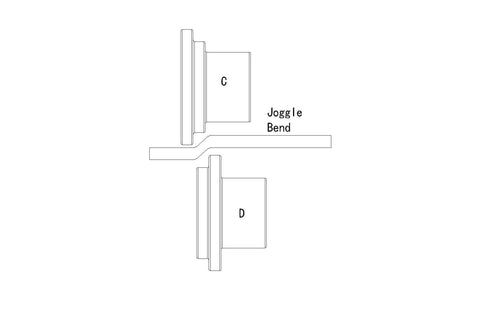 Diagram of Bead Roller Offset And Tipping Dies With Polyurethane Wheel For Sheet Metal Fabrication, showing joggle bend for precise forming.