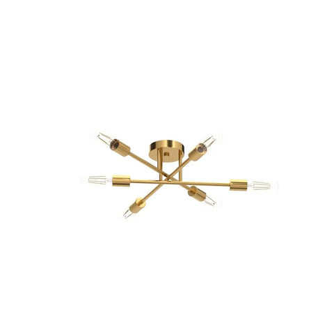 Modern Sputnik Ceiling Light Fixture With Gold Finish For Bedroom Kitchen Dining And Living Room, Mid Century Industrial Chandelier