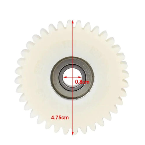 Front view of a single gear from Three Pack 36T Nylon Motor Drive Gears For E Bike Hubs 47.5 X 13.5 mm Bearings Included