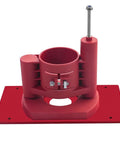 Heavy Duty Router Table Insert Plate With Quick Lift Base And M8 Inverted Mount for precision wood working upgrades, showing robust red design.