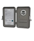 24 Hour 7 Day Electronic Time Switch 40A SPDT DPDT Auto-Voltage 120-277 VAC Outdoor NEMA 3R Gray Plastic Enclosure open view