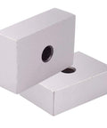 Angled view of two silver hardened steel 1x2x3 in machinist blocks with through holes, matched pair.