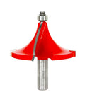 Quadra Cut Rounding Router Bit With Perma Shield Coating, 1-1/4 inch radius, 1/2 inch shank, four cutter precision, smooth edge finisher.