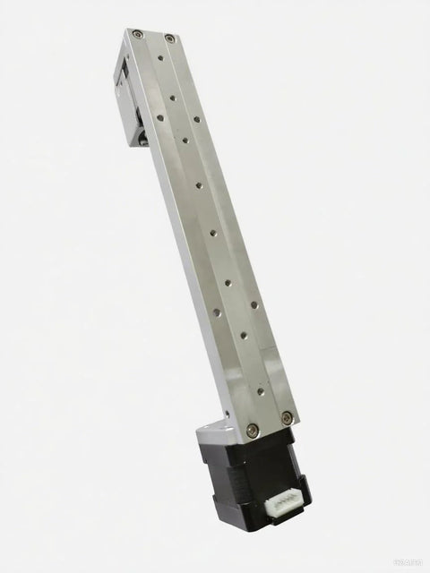 Linear stage actuator side view, 150mm aluminum slide with NEMA 14 motor