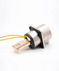 Heavy Duty Ev High Voltage Connector Metal One Pin Socket For Electric Vehicles 500 Amps 14Mm A Code with yellow wire, IP67 sealed.