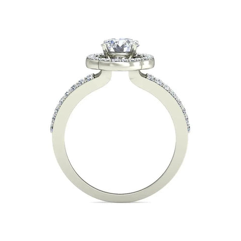 Side view of Two Layer Raw Cocktail Moissonite Solitaire Diamond Ring With Adjustable Silver Plated Band For Festival Vibes Bangin Look