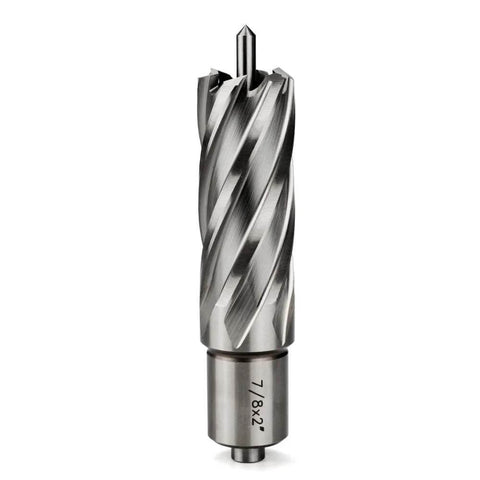 Oscarbide 7/8x2 annular cutter with Weldon shank, front view