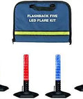 Flashback Five LED Flare Kit 4 Pack Red Blue Emergency LED Flares For EMS Fire Police And Traffic Safety Lightweight And Water Resistant