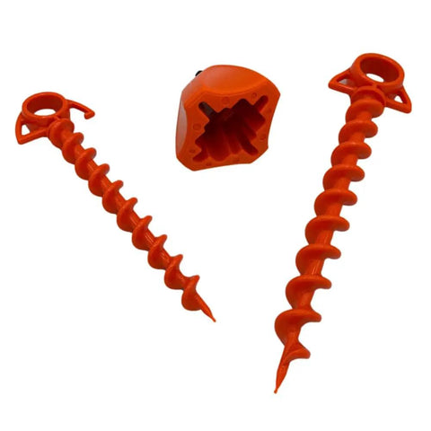 Screwdriver 2.0 Drill Attachment For Quick Ground Screw Installation And Removal with orange ground anchors