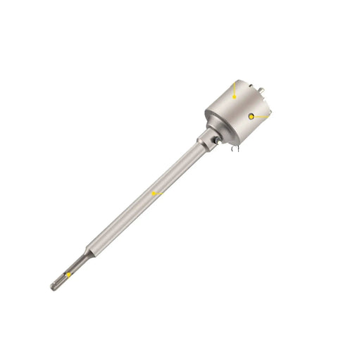 Super Tough 4 In 1 Hole Saw Kit With Big Drill Bits For Masonry, Cement, And Concrete Makes Clean Openings Fast On Any Job Site Without Breaking A Sweat Using Segmented Carbide Tools To Handle Heavy Duty Pipe Install Projects, carbide hole saw drill bit