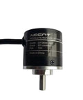 Front view of 1 Pack Magnetic Absolute Single-Turn Rotary Encoder With SPI Output, MODBUS RTU Protocol, RS485 Interface, metal finish.
