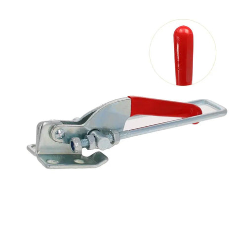 Adjustable Toggle Clamp With No Sweat Pull Button Quick Release Latch Action Hella Sturdy Six Hundred Sixty One Pound Holding Capacity Zinc Coated Steel Built Like A Tank For Woodworking Clamps And Garage Shop Projects Single Pack Included