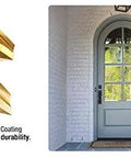Close-up of Amana Tool HSS1702TIN tin-coated drill bit, 1/2 in dia x 2-1/2 in with 1/2 in shank; installed front entry door.