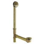 21 Inch Trip Lever Bath Drain With Grid, Antique Brass Finish, Heavy Duty Brass Waste And Overflow Fixture For Classic Tub Vibe