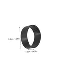 Black rubber band for diving fixing, 1.25in diameter, shown with measurements, part of 5-piece set for secure scuba gear setup.