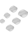 Six Piece Watch Calendar Magnifier Set With Convex Bubble Lenses in assorted sizes arrayed on a white background
