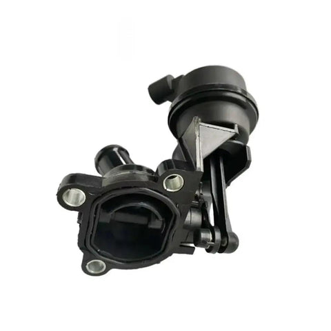 Heavy Duty Engine Coolant Regulator And Oil Filter Swap For Audi Q5 059121737AM, black valve assembly with tubing.