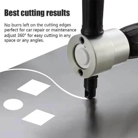 Heavy Duty Double Headed Sheet Metal Cutter With Wrench And Drill Bit Connection cutting curves in metal sheet