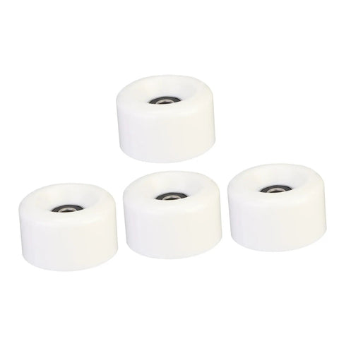 4 Pack Wear Resistant PU Double Row Roller Skate Wheels With Bearings In White For Quad Skates Indoor Outdoor Replacement Parts