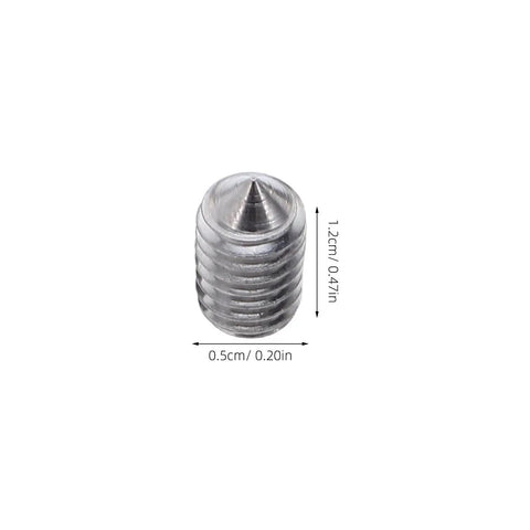 Close-up of a cone point self-tapping screw from Stainless Steel Socket Head Cap Screw Assortment Kit 400 Piece