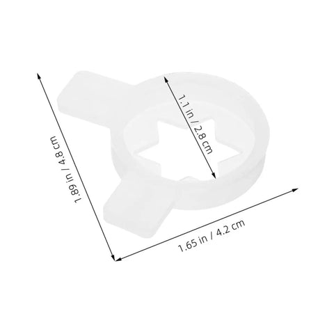 Six Pointed Star Ice Cream Nozzle Caps Set for Commercial Soft Serve Machines with measurement details