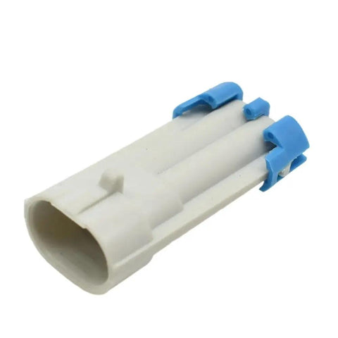 Automotive Connector Plug For Sensor Wiring Harness 12162343 12052644 High Grade Abs Construction, side view with blue clips.