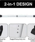 2 In 1 Door Security Bar For Hinged And Sliding Doors Adjustable Heavy Duty Jammer With Interchangeable Heads Locks Against Break Ins For Home Apartment Travel School Or Dorm Extends 28 To 45 Inches White Pack Of 2, side view, showing interchangeable heads and pivoting foot.
