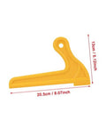 Yellow push stick from Four Piece Pro Grade Woodworking Push Stick Set For Table Saws Router Tables And Band Saws, dimensions shown