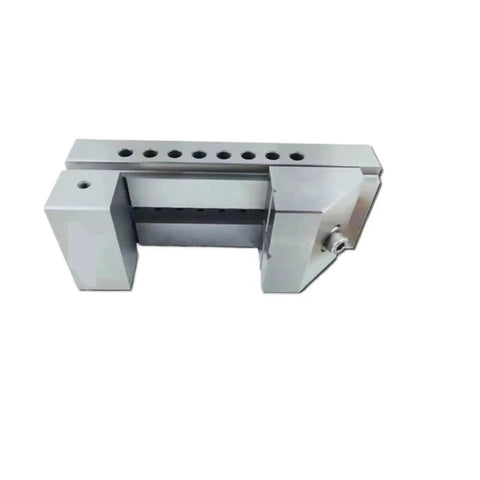 Heavy Duty Stainless Steel Bench Angle Vise With Quick Release Swivel Base And Interchangeable Jaw Pads, top view with clamping slots.