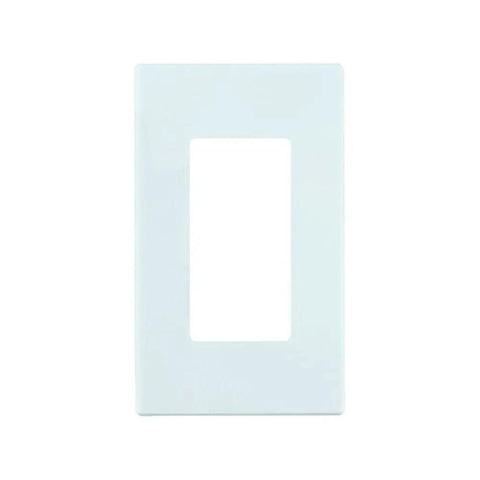 White Decora Wall Plate Kit With No Screws Two Piece Easy Install Durable Polycarbonate Construction, front view