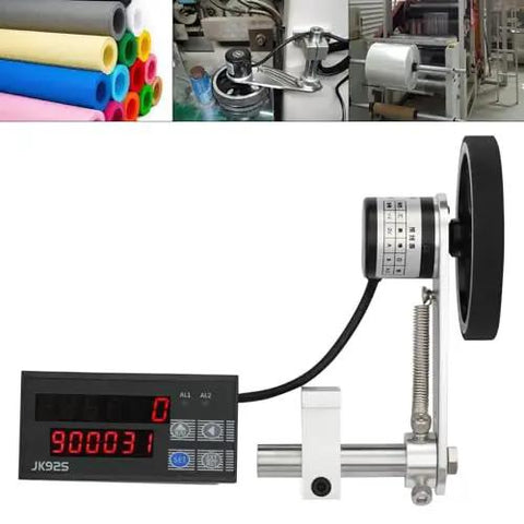 Built Tough Digital Meter Counter Rolling Wheel For Quick Length Measuring With Sharp Encoder And Crisp Numeric Display shown in use.