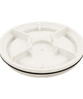Backwater Valve With Four Inch PVC White For Sewage And Storm Drain Protection, Compact Lightweight socket cover close-up