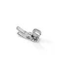 FIKLOTA low shank straight stitch presser foot, silver metal, side view for sewing machines
