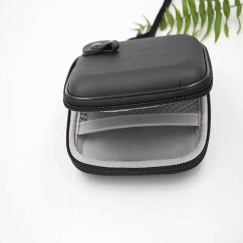 Opened Built Different Travel Tech Bag For Power Bank Protection And Digital Accessory Organizing with heavy duty zipper.