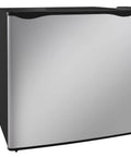 Real Deal 1.1 Cubic Foot Upright Mini Freezer With Quick Dial Thermostat, smooth silver door design, compact for dorms.