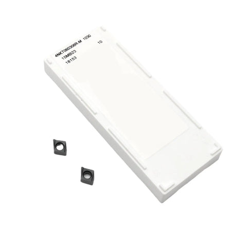 Premium 4nkt060308r-m Hard Steel Turning Inserts For Lathe Tools Fast Cutting Speed And Durable Wear Resistance For Precision Metal Machining Jobs That Get Done Right with two inserts on white packaging.